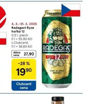 Tesco Pivo radegast ryze hořká 12 nabídka