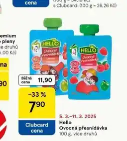 Tesco Hello ovocná přesnídávka nabídka