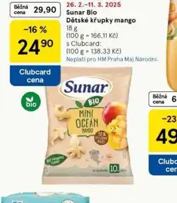 Tesco Sunra bio dětské křupky mango nabídka