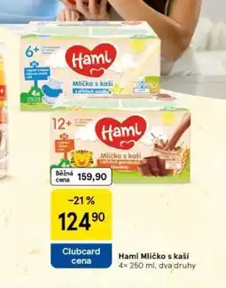 Tesco Hami mlíčko s kaší nabídka