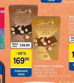 Tesco Lindt nuxor čokoláda nabídka