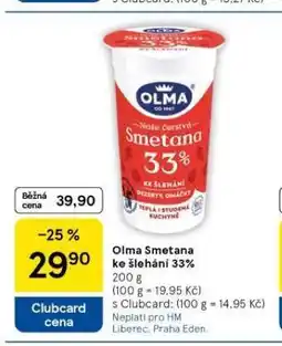 Tesco Olma smetana ke šlehání 33% nabídka