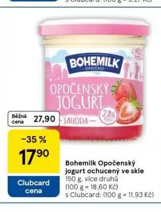 Tesco Bohemilk opočenský jogurt ve skle nabídka