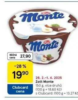 Tesco Zott monte nabídka