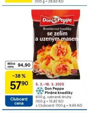 Tesco Don peppe plněné knedíky nabídka