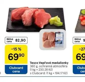 Tesco Vepřové medailonky nabídka