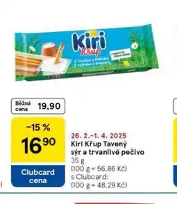 Tesco Kiri křup tavený sýr a trvanlivé pečivo nabídka