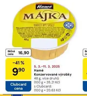 Tesco Hamé konzervované výrobky nabídka