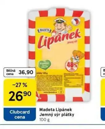 Tesco Madeta lipánek jemný sýr plátky nabídka