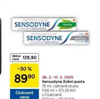 Tesco Sensodyne zubní pasta nabídka