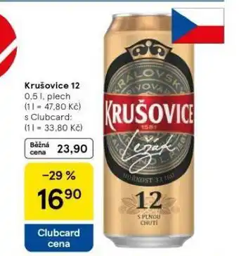 Tesco Pivo krušovice 12 královský ležák nabídka