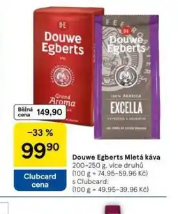 Tesco Dowe egberts mletá káva nabídka