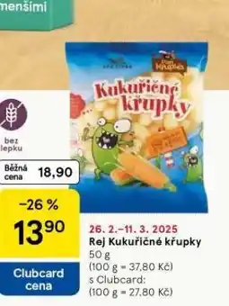 Tesco Rej kukuřičné křupky nabídka