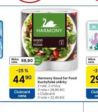 Tesco Harmony kuchyňské utěrky nabídka