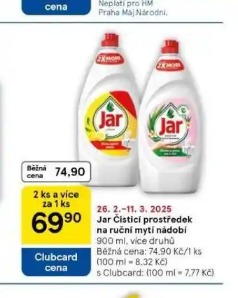 Tesco Jar prostředek na nádobí nabídka