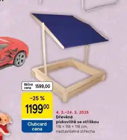 Tesco Dřevěné pískoviště se stříškou nabídka