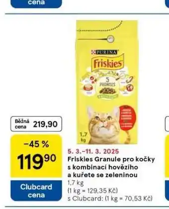 Tesco Friskies granule pro kočky nabídka