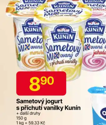 Hruška Sametový jogurt s příchutí vanilky Kunín nabídka