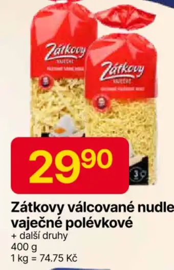 Hruška Zátkovy válcované nudle vaječné polévkové nabídka