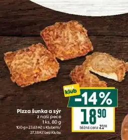 Billa Pizza šunka a sýr nabídka