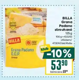 Billa BILLA Grana padano strouhané nabídka