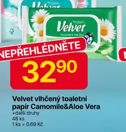 Hruška Velvet vlhčený toaletní papír Camomile&Aloe Vera nabídka