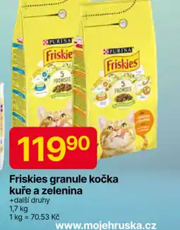 Hruška Friskies granule kočka kuře a zelenina nabídka