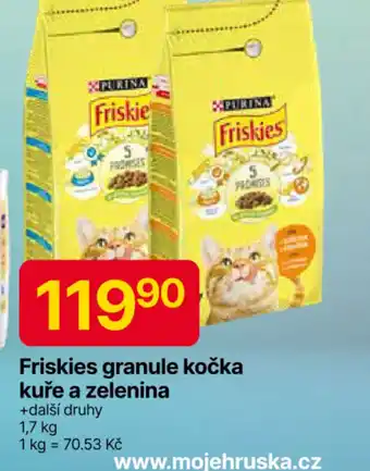 Hruška Friskies granule kočka kuře a zelenina nabídka