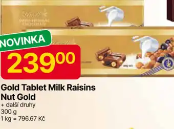 Hruška Gold Tablet Milk Raisins Nut Gold nabídka