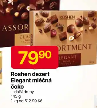 Hruška Roshen dezert Elegant mléčná čoko nabídka