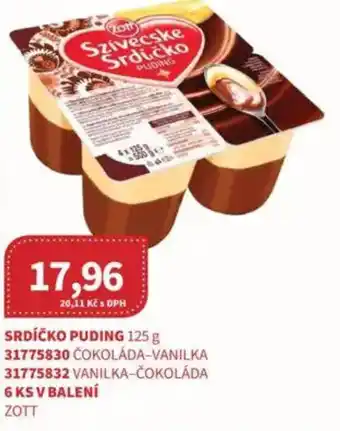 Kubík potraviny ZOTT Srdíčko puding nabídka