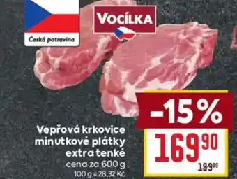 Billa Vepřová krkovice minutkové plátky extra tenké nabídka