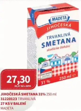 Kubík potraviny Jihočeská smetana 31% nabídka