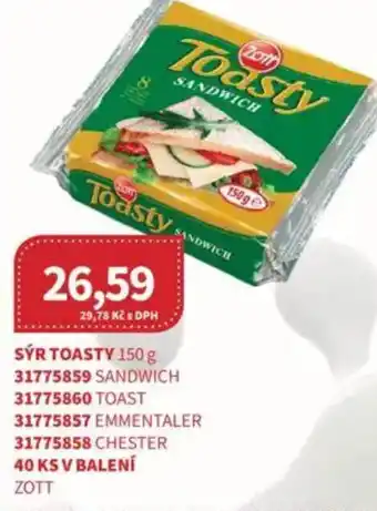 Kubík potraviny ZOTT Sýr toasty nabídka