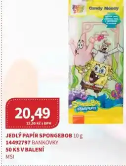 Kubík potraviny Jedlý papír spongebob nabídka