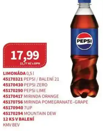 Kubík potraviny Limonáda PEPSI nabídka