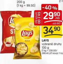 Flop LAYS vybrané druhy 130 g nabídka