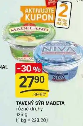 Flop TAVENÝ SÝR MADETA různé druhy 125 g nabídka