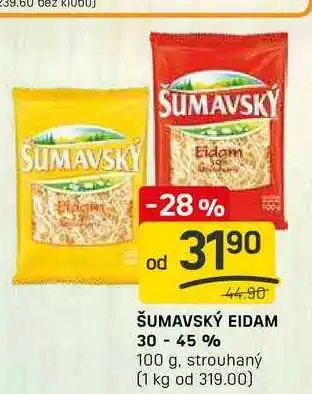 Flop ŠUMAVSKÝ EIDAM 30-45 % 100 g, strouhaný nabídka