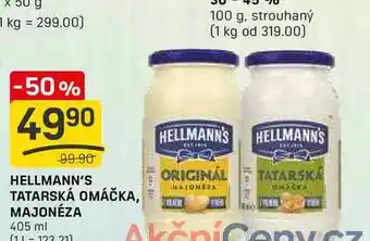 Flop HELLMANN'S TATARSKÁ OMÁČKA, MAJONÉZA 405 ml nabídka