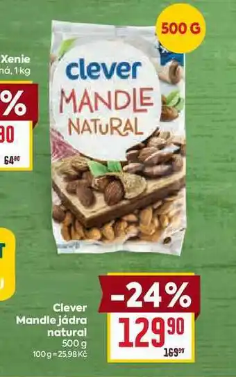 Billa Clever Mandle jádra natural 500 g nabídka