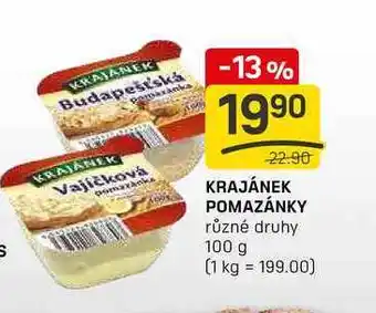 Flop KRAJÁNEK POMAZÁNKY různé druhy 100 g nabídka