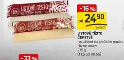 Flop LISTOVÉ TĚSTO ČERSTVÉ rozválené na pečícím papíru různé druhy 275 g nabídka