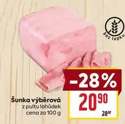 Billa Šunka výběrová z pultu lahůdek cena za 100 g nabídka