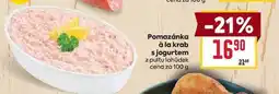 Billa Pomazánka à la krab s jogurtem z pultu lahůdek cena za 100 g nabídka