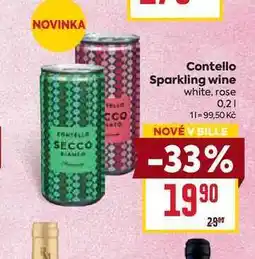 Billa Contello Sparkling wine white, rose 0,2l nabídka