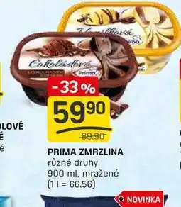 Flop PRIMA ZMRZLINA různé druhy 900 ml, mražené nabídka