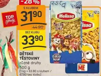 Flop DĚTSKÉ TĚSTOVINY různé druhy 500 g nabídka