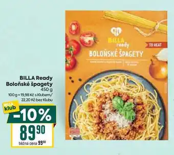 Billa BILLA Ready Boloňské špagety 450 g nabídka