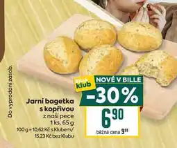 Billa Jarní bagetka s kopřivou z naší pece 1 ks, 65 g nabídka